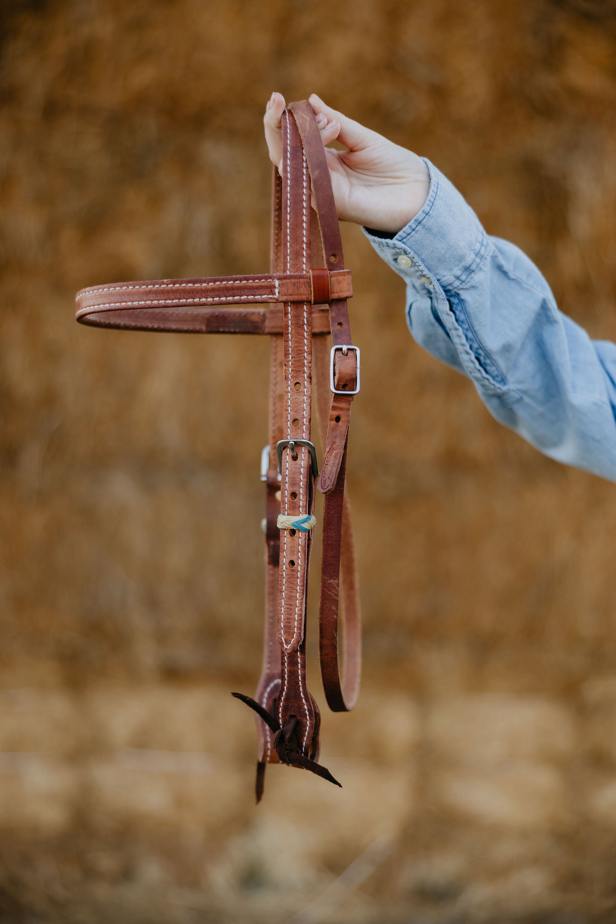 Andrea Equine "SLO" Rawhide Harness Browband Headstall