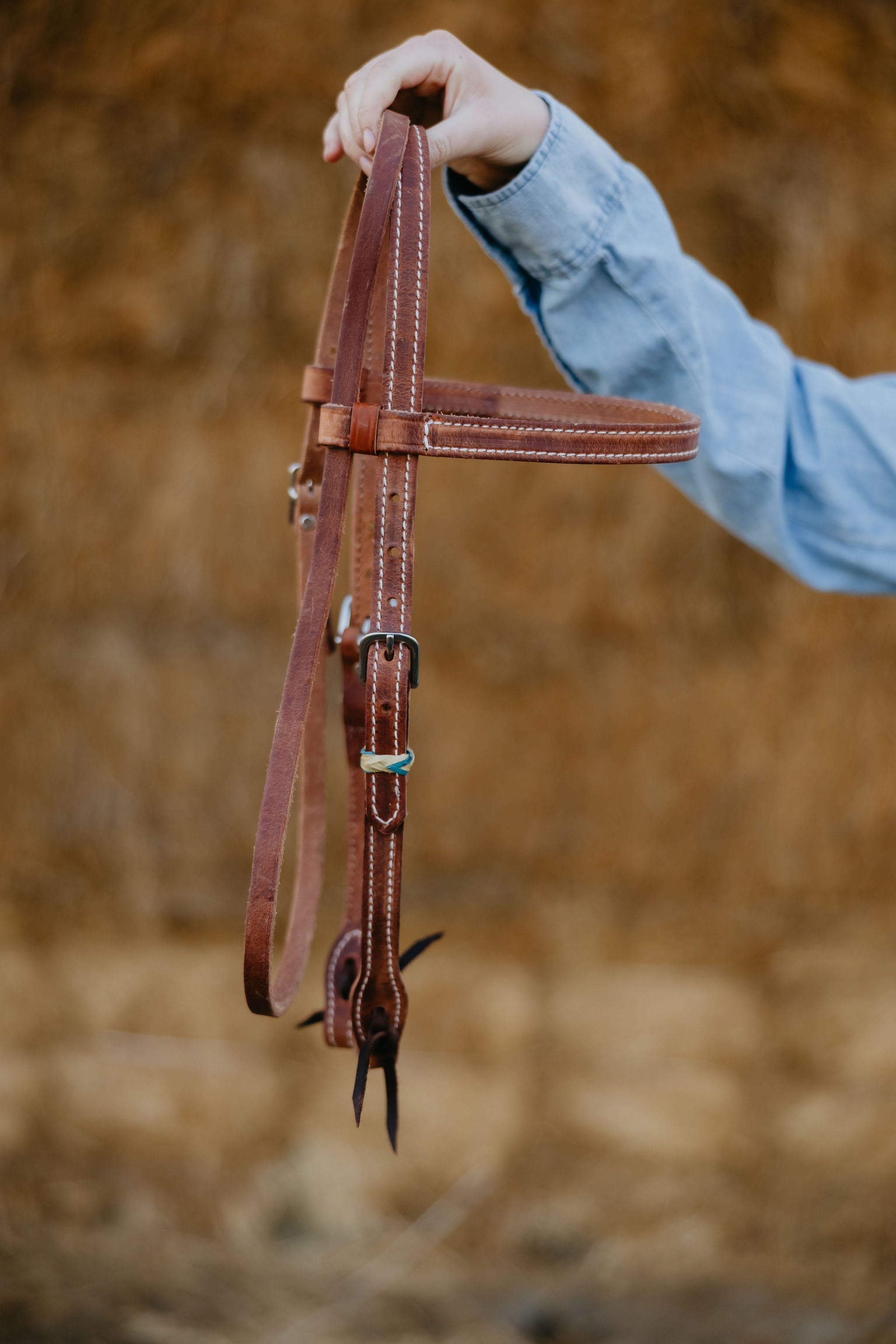 Andrea Equine "SLO" Rawhide Harness Browband Headstall