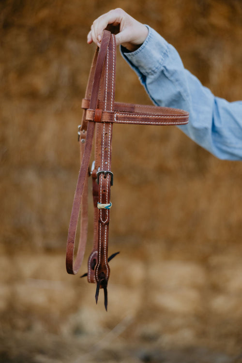 Andrea Equine "SLO" Rawhide Harness Browband Headstall