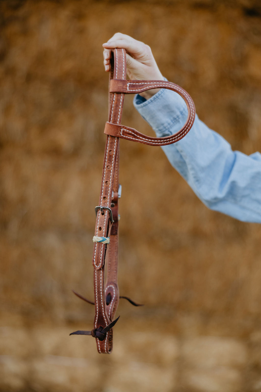 Andrea Equine "SLO" Rawhide Harness One Ear Headstall
