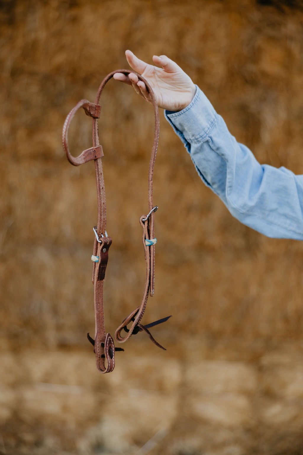 Andrea Equine "SLO" Rawhide Harness One Ear Headstall
