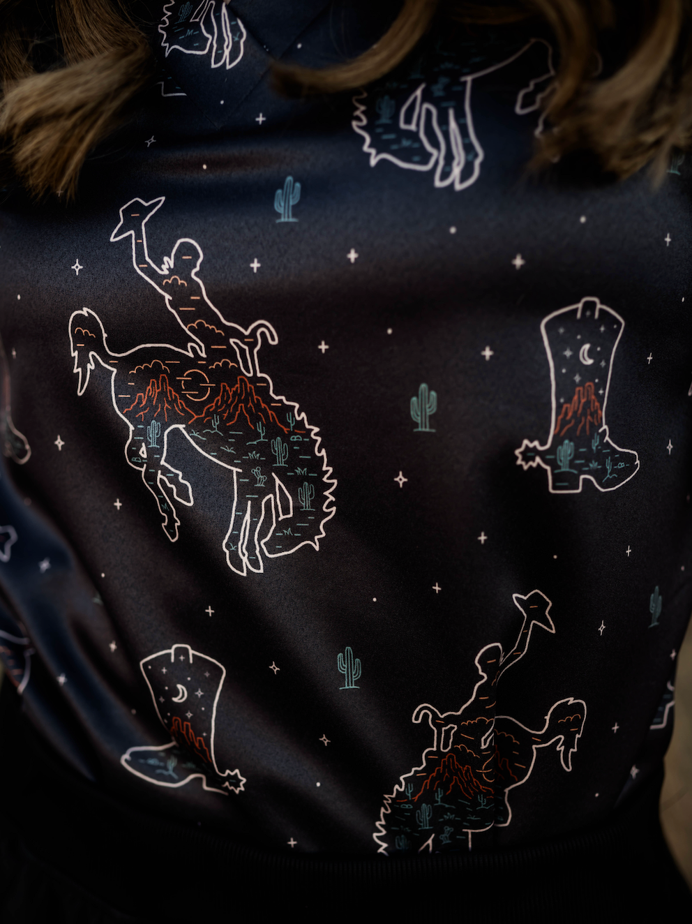 Black Bronc Scrub Top | Spurrin’ Scrubs