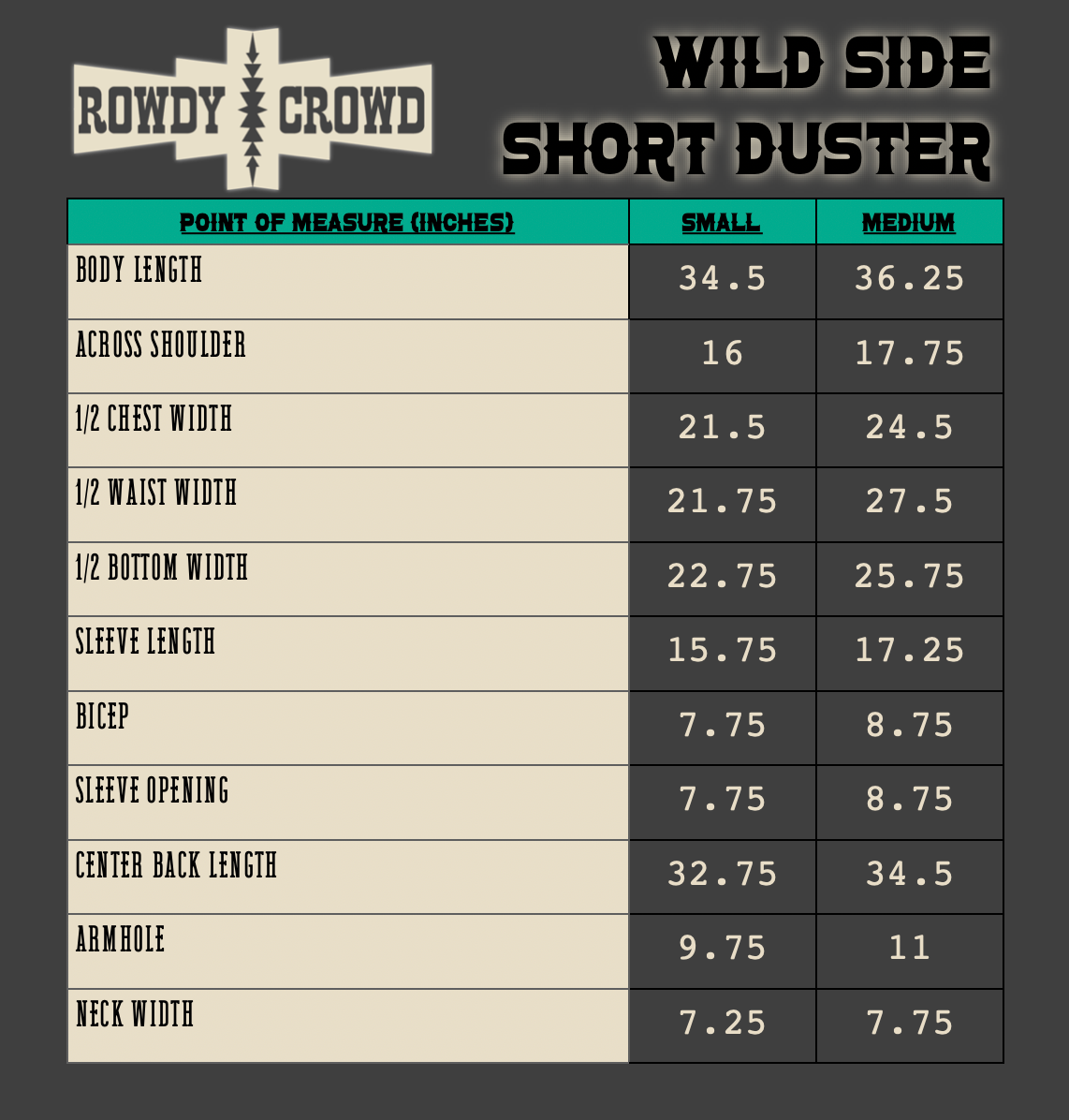 The Wild Side Short Duster
