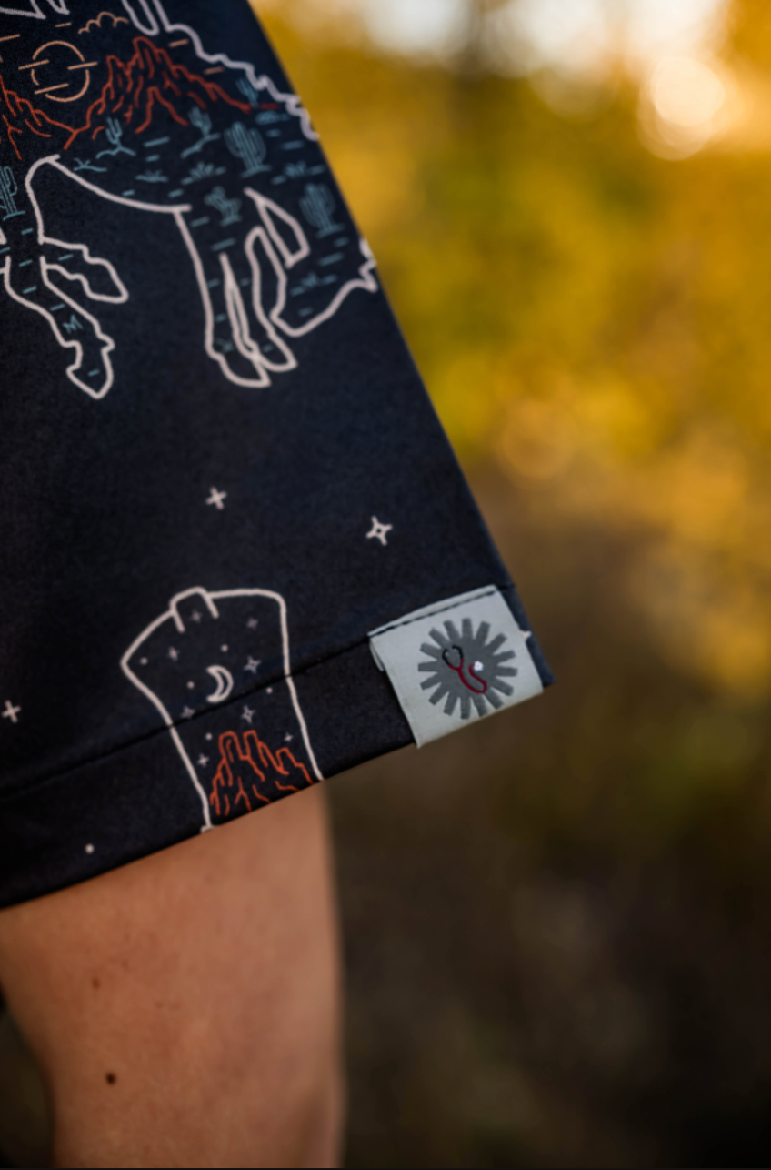Black Bronc Scrub Top | Spurrin’ Scrubs