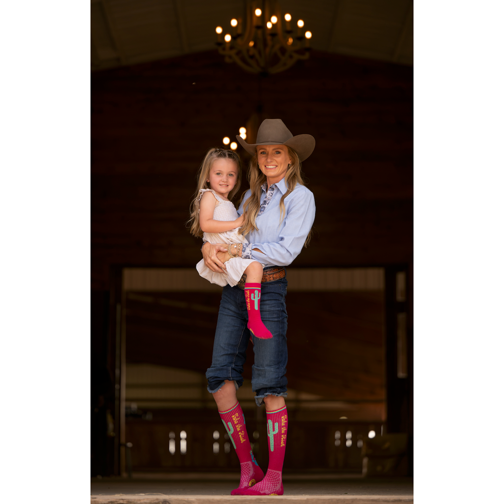 Kids Take The Risk Hot Pink Boot Socks