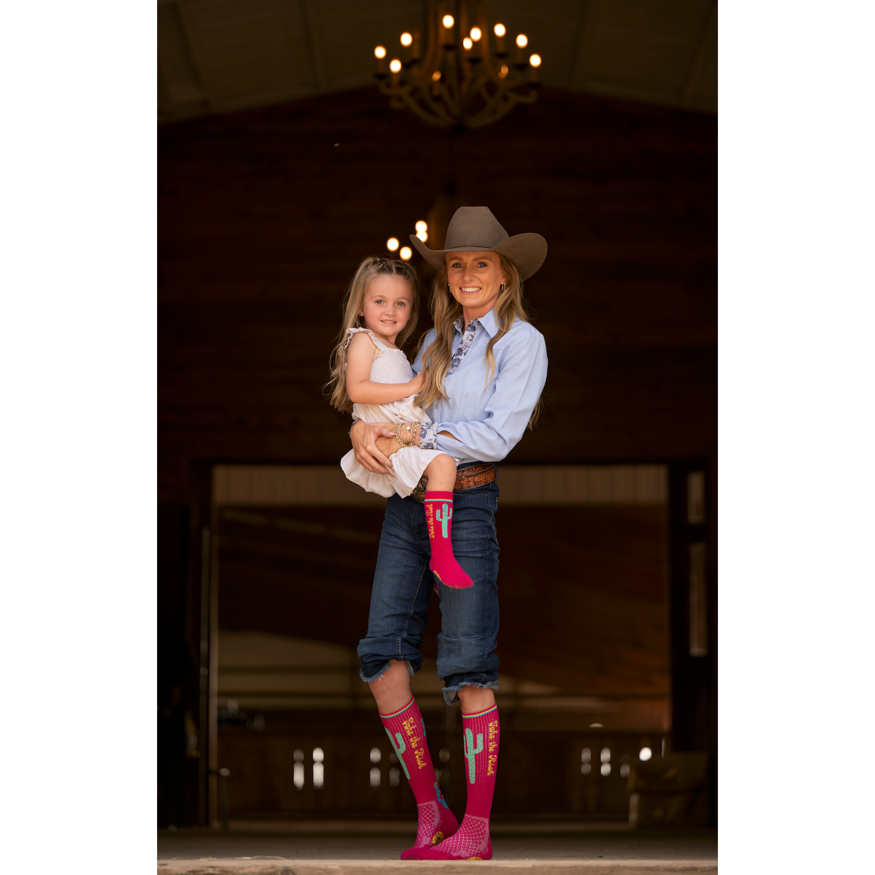 Kids Take The Risk Hot Pink Boot Socks