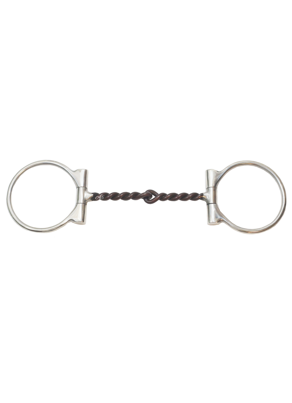 Andrea Equine "Signature" Twisted Sweet Iron Dee Snaffle Bit w/Copper Inlay