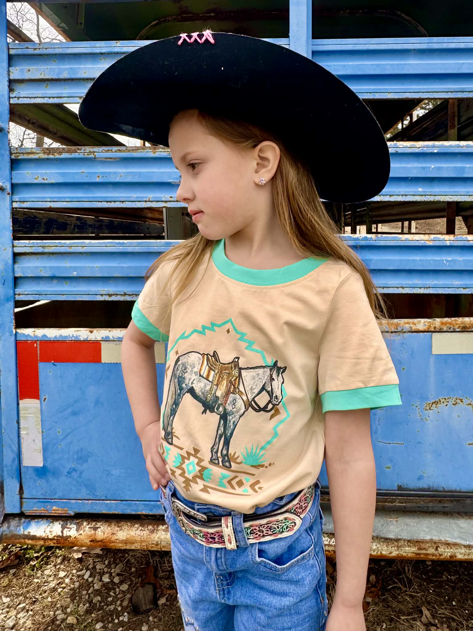 The Mini Turquoise Trail Ringer Tee