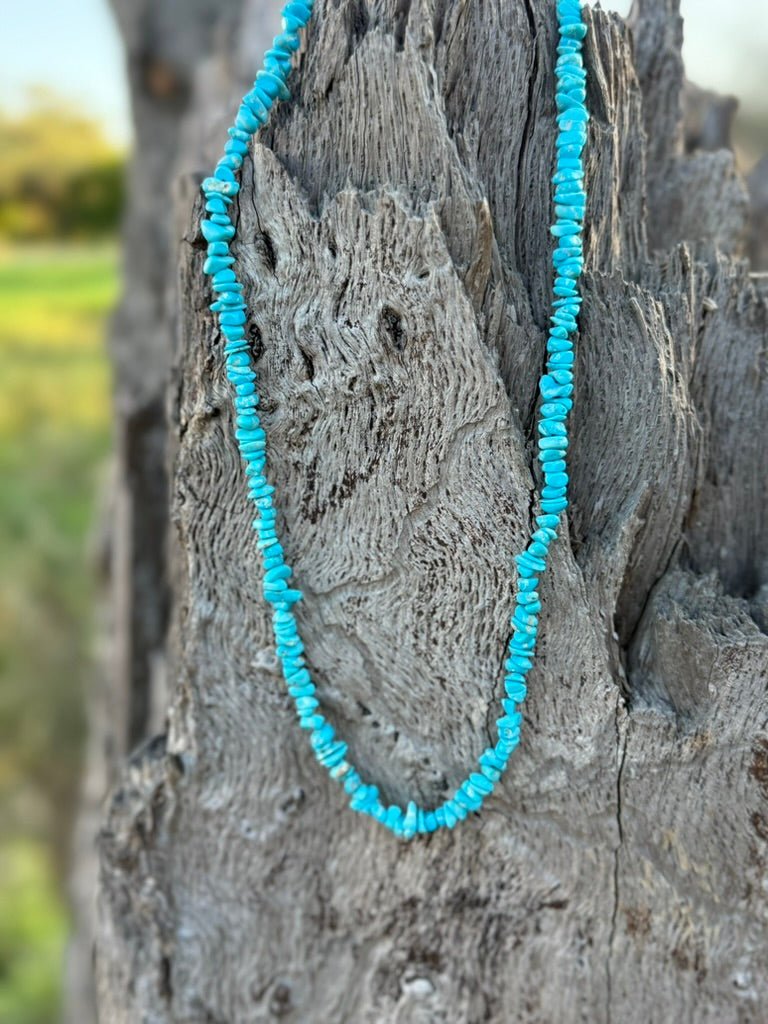 The Seneka - Authentic Turquoise Chips Beaded Necklace