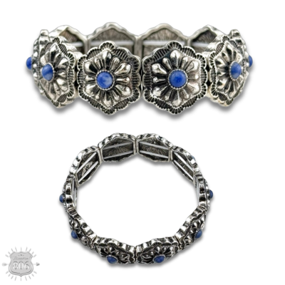 The Evanston Denim Stone Concho Bracelet