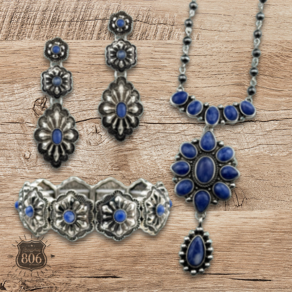 The Evanston Denim Stone Concho Bracelet