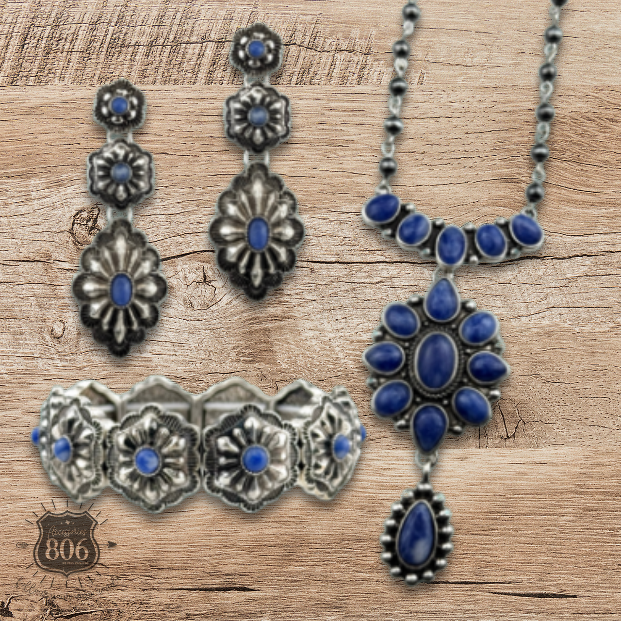 The Evanston Denim Stone Concho Bracelet