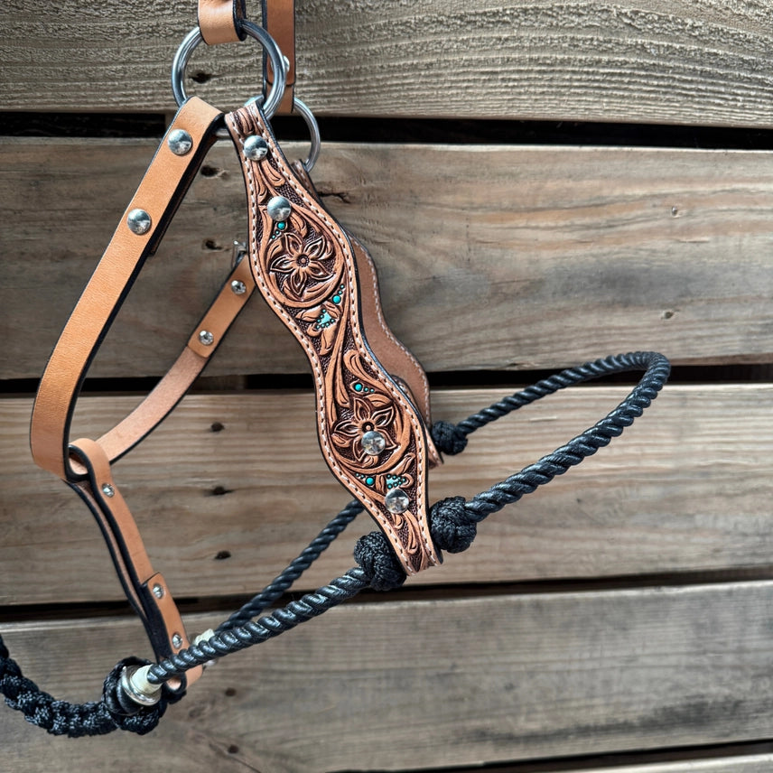 The Wylee Tooled Lariat & Leather Combo Halter