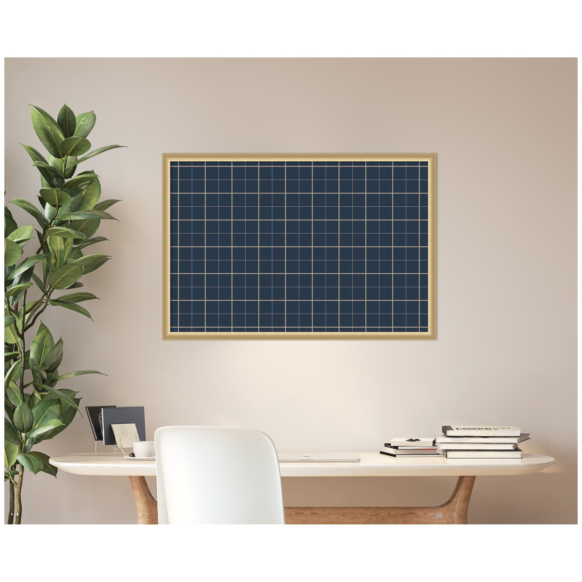 Framed Fabric Pinboard | Navy Blue Plaid - Multiple Sizes!