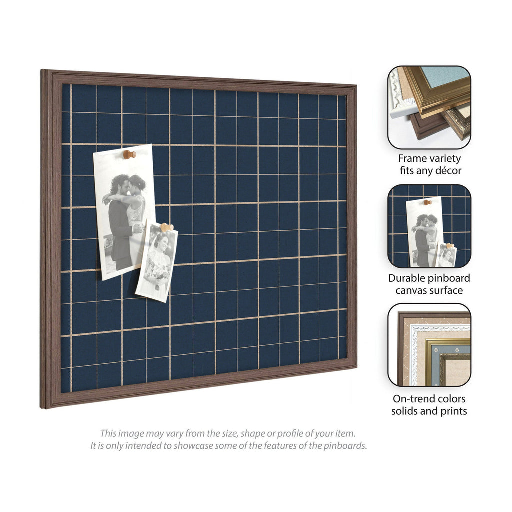 Framed Fabric Pinboard | Navy Blue Plaid - Multiple Sizes!