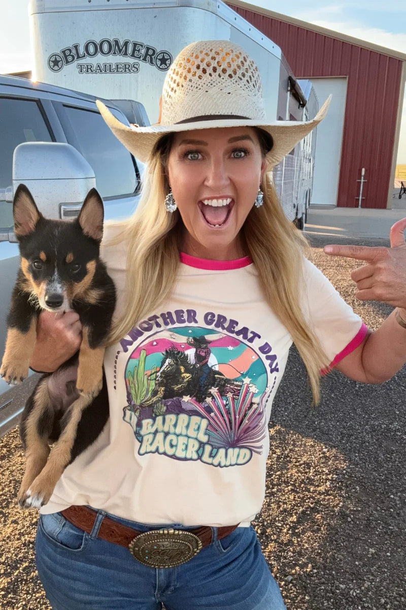 Barrel Racer Land Ringer Tee