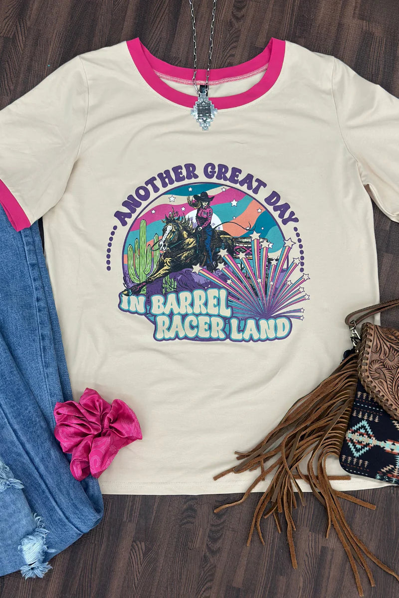 Barrel Racer Land Ringer Tee