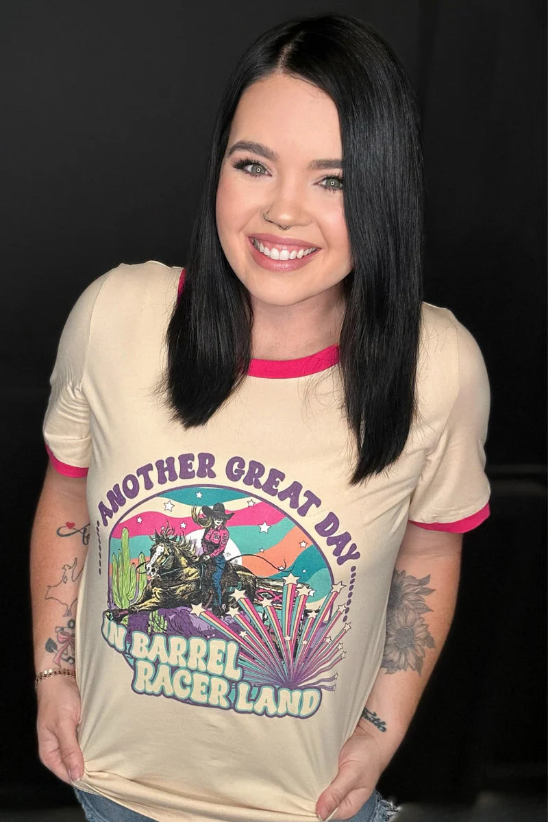 Barrel Racer Land Ringer Tee