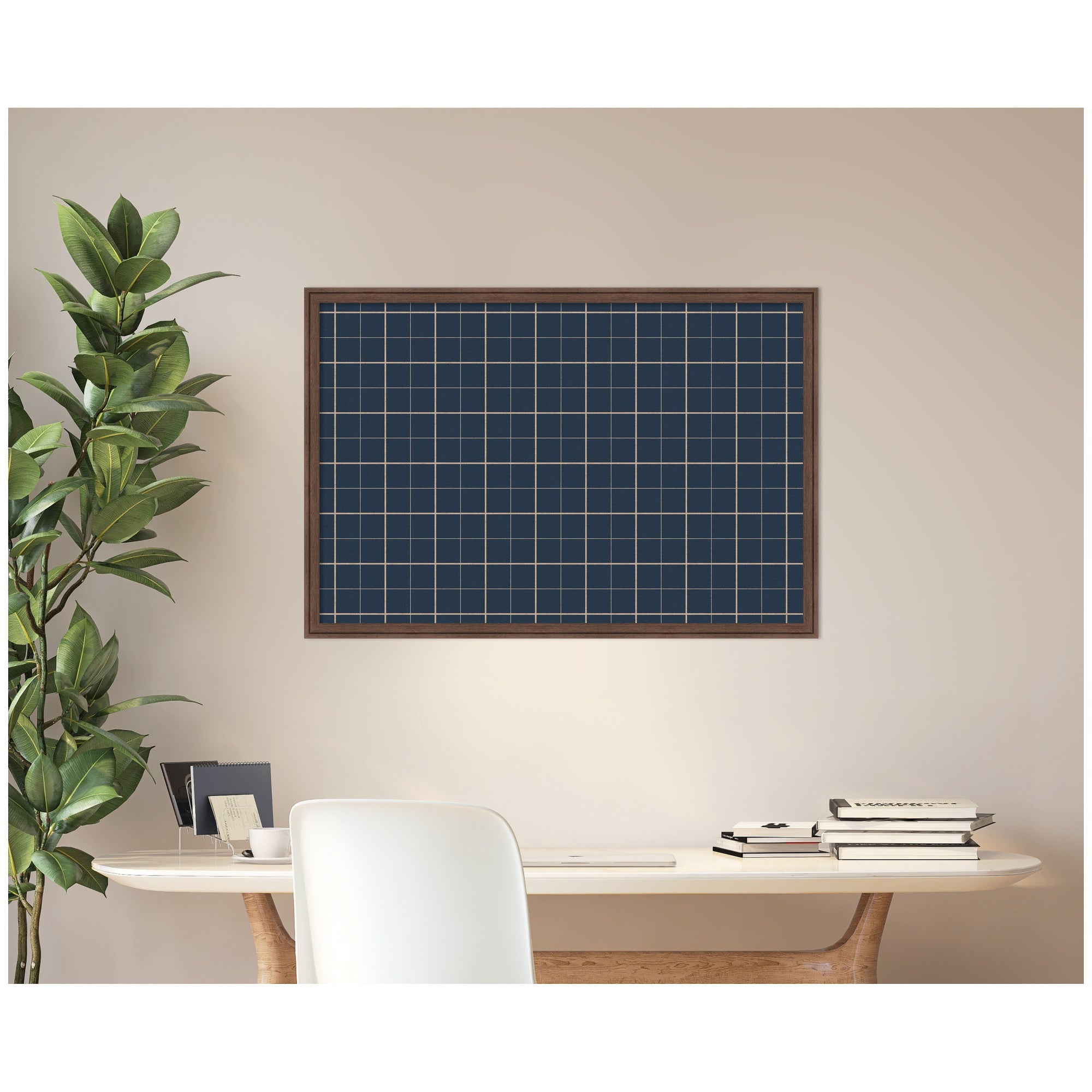 Framed Fabric Pinboard | Navy Blue Plaid - Multiple Sizes!