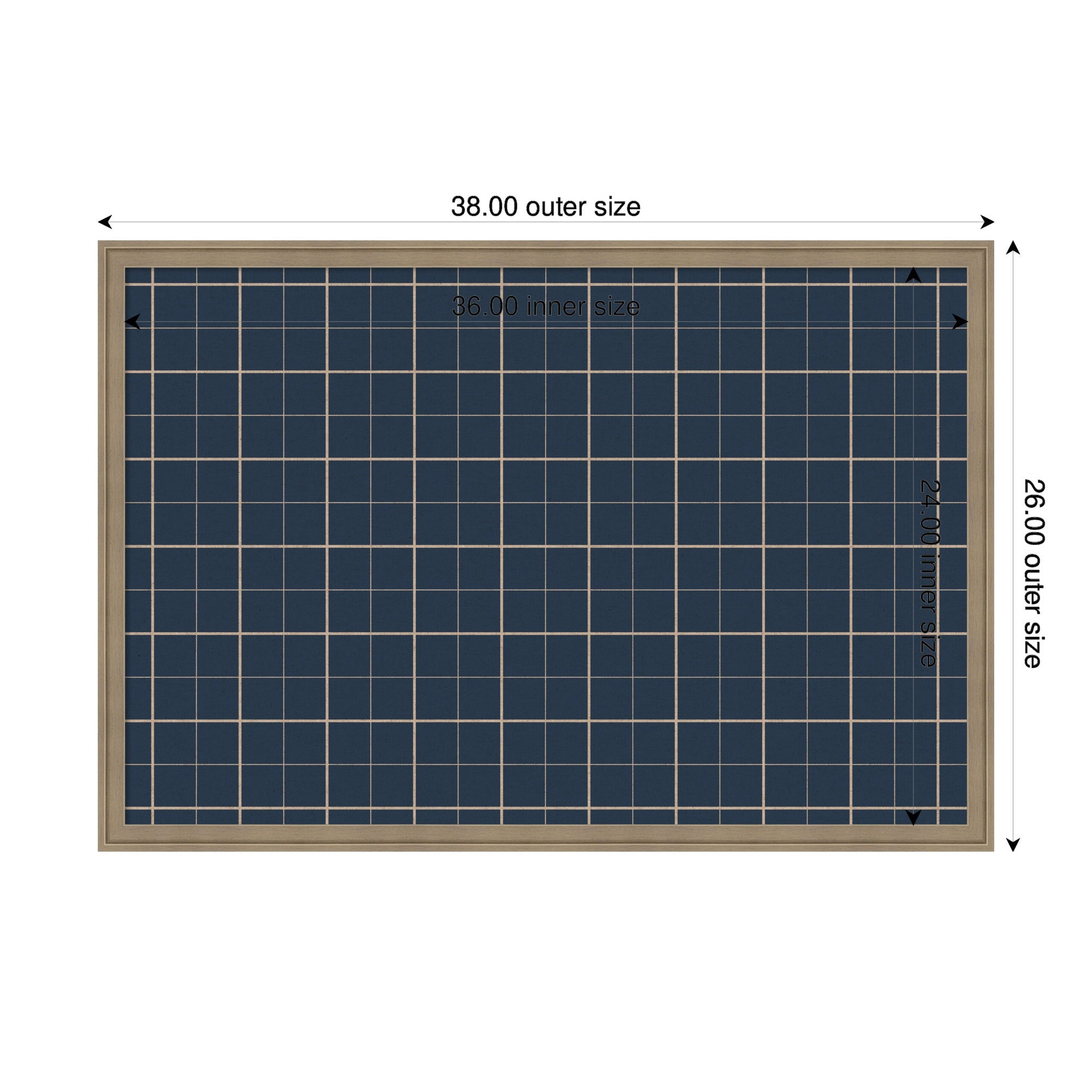 Framed Fabric Pinboard | Navy Blue Plaid - Multiple Sizes!