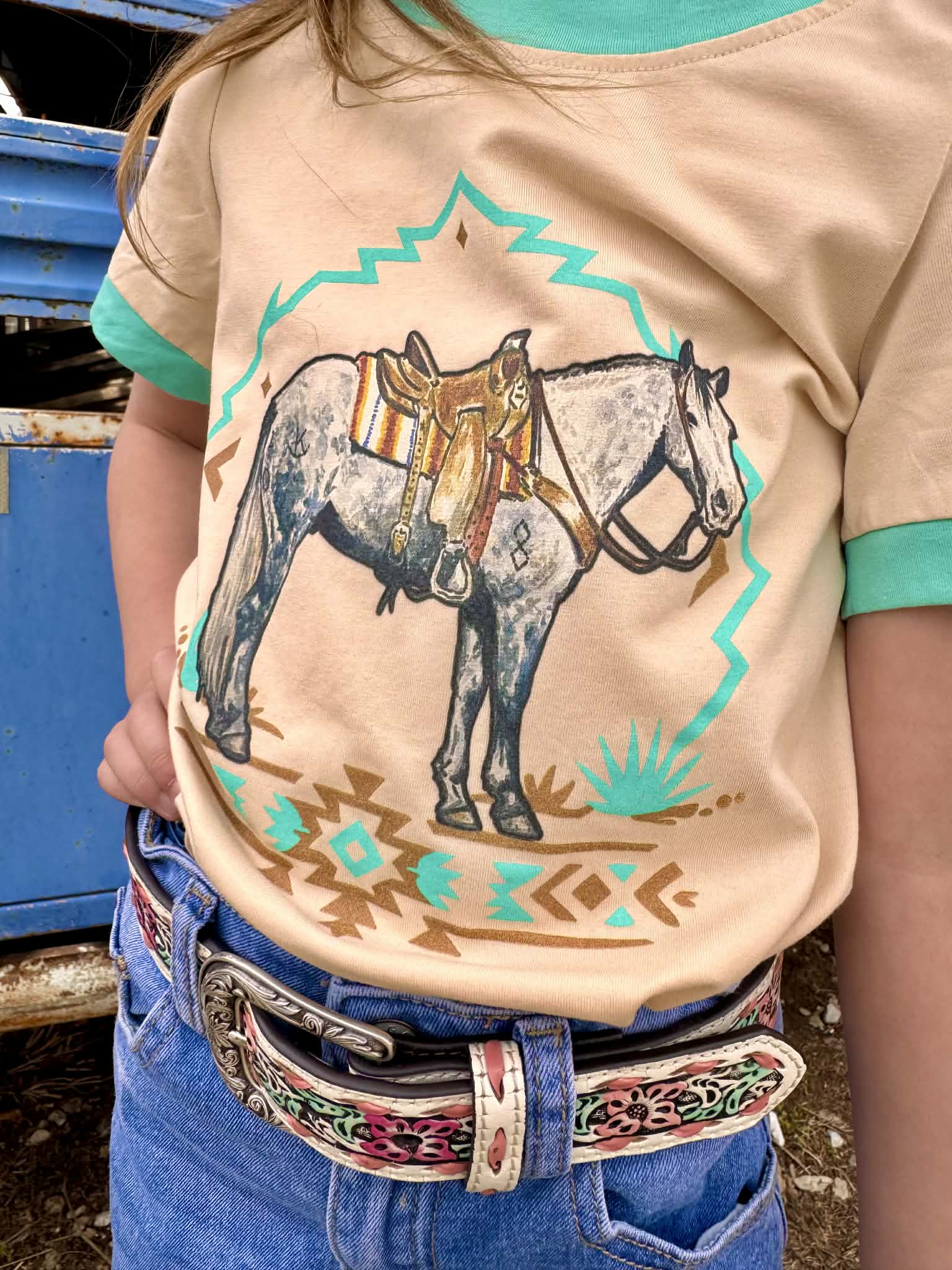 The Mini Turquoise Trail Ringer Tee