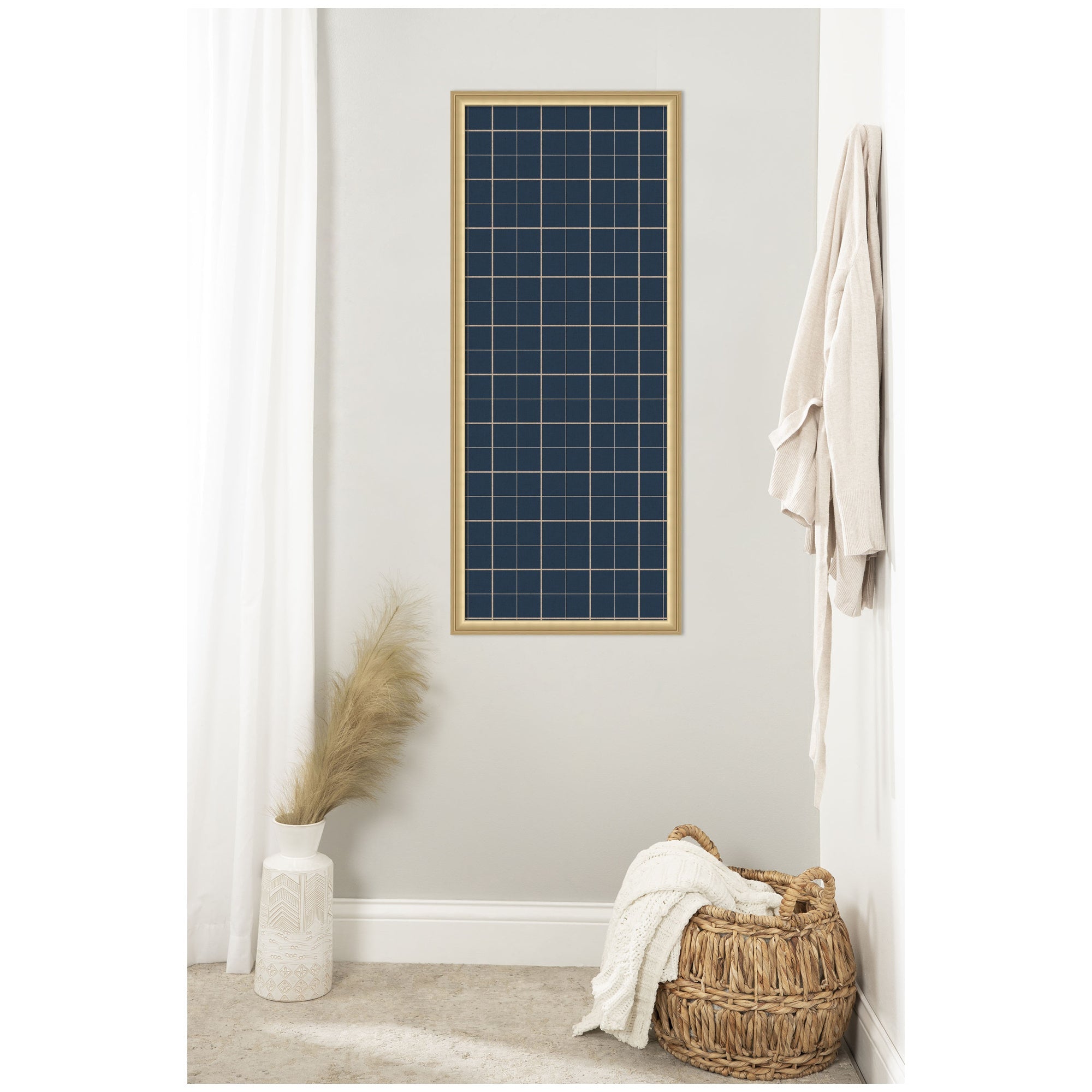 Framed Fabric Pinboard | Navy Blue Plaid - Multiple Sizes!