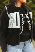 The Contrast Black Sherpa Western Vest