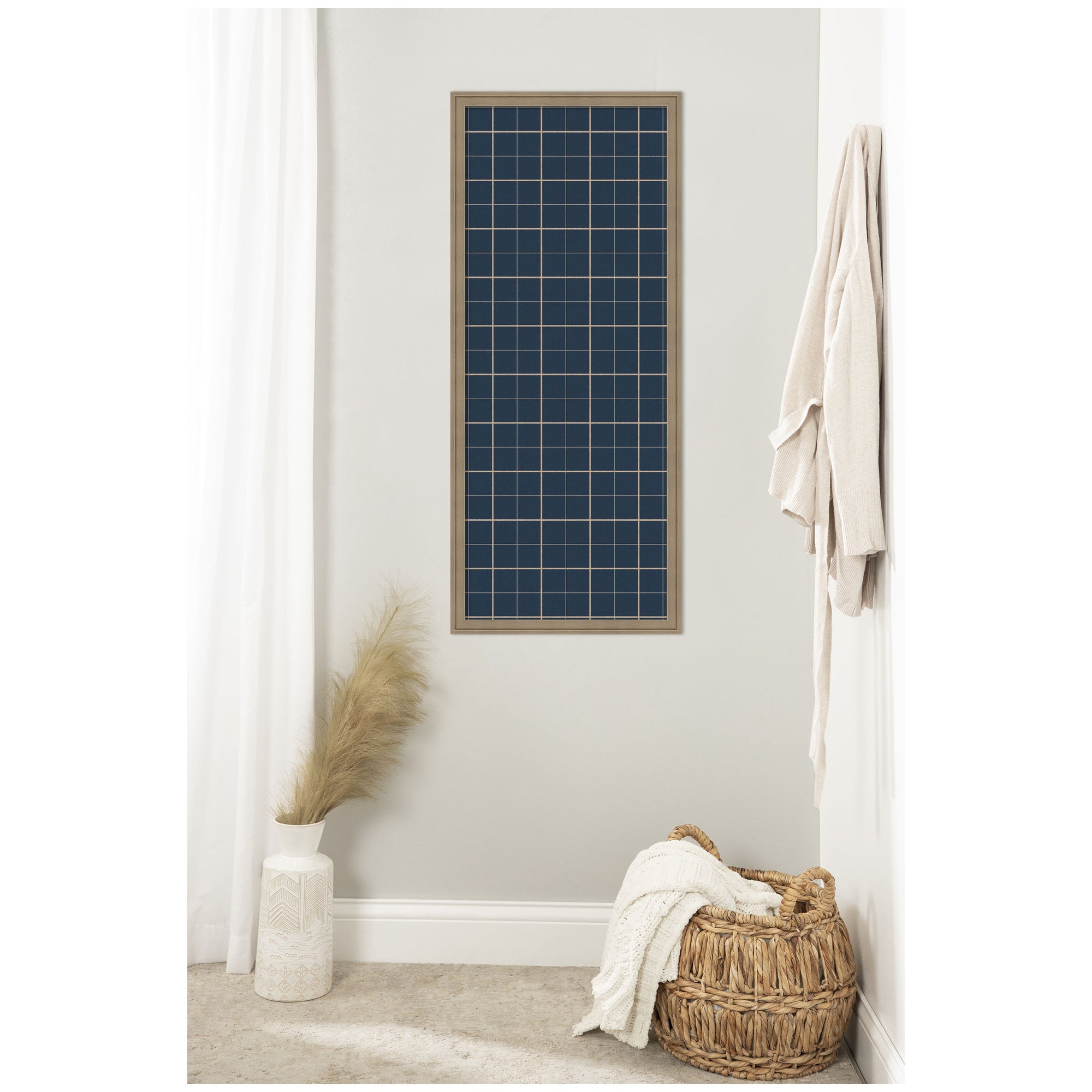 Framed Fabric Pinboard | Navy Blue Plaid - Multiple Sizes!