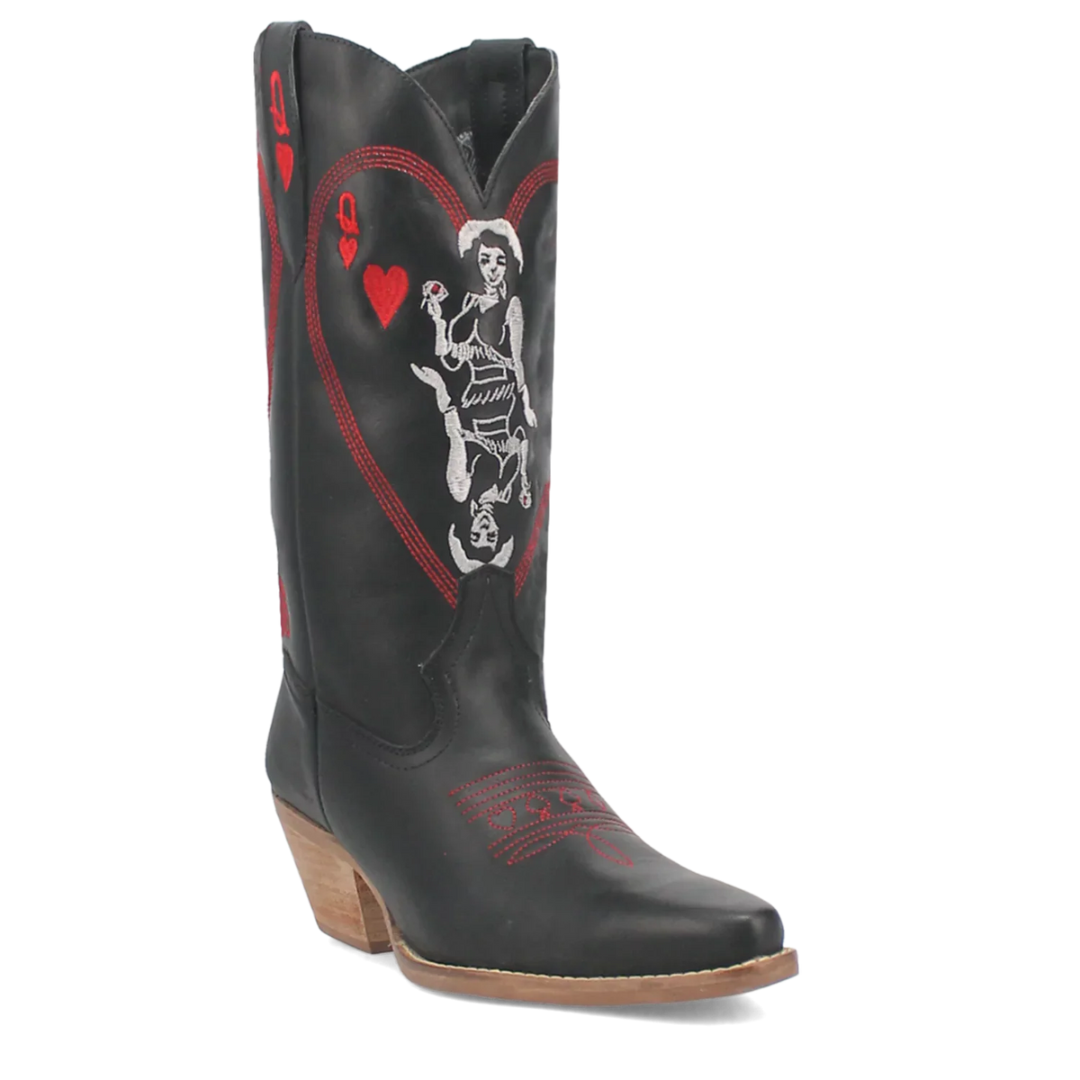 Dingo Queen A Hearts - Women's Leather Cowgirl Boots | Choose Black or White!
