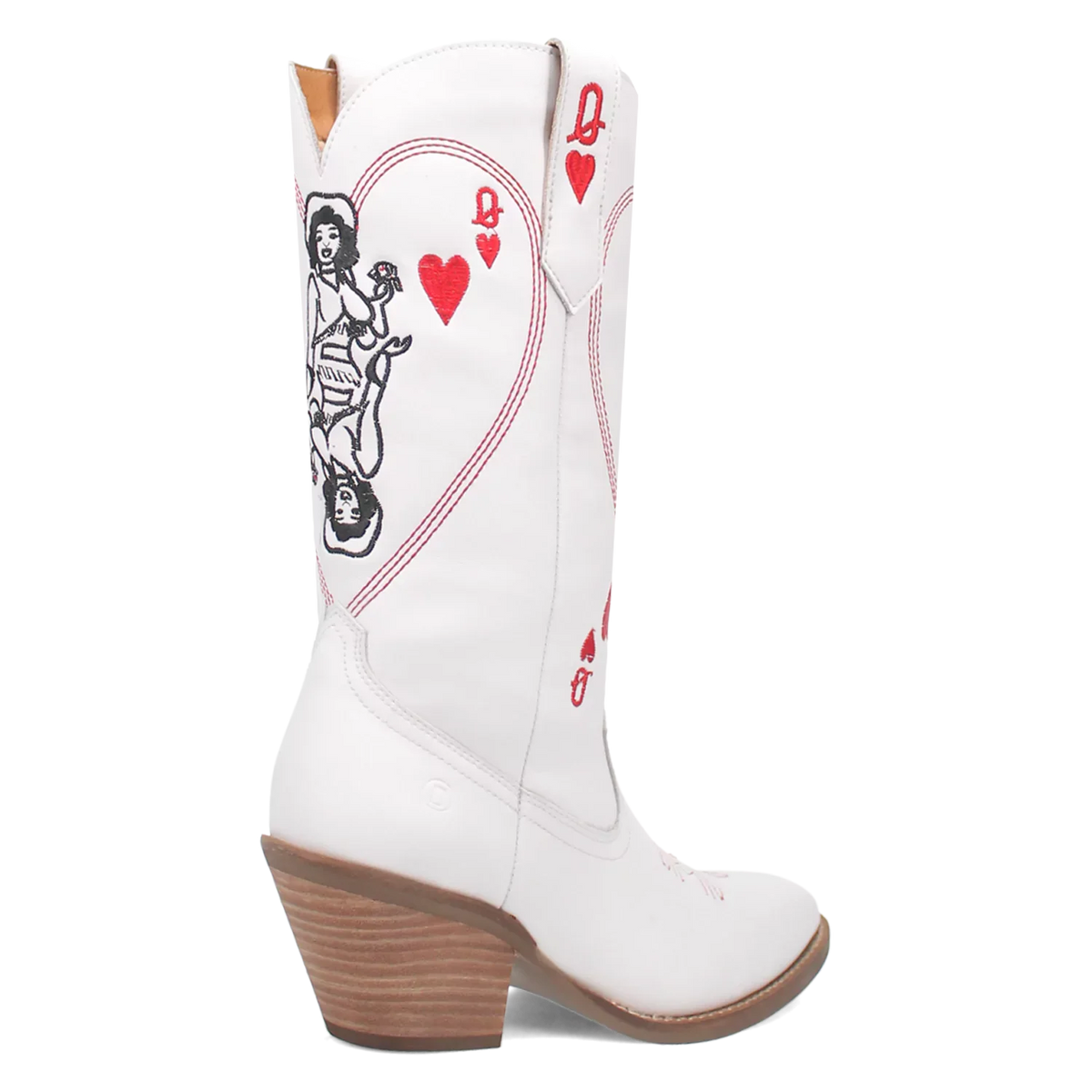 Dingo Queen A Hearts - Women's Leather Cowgirl Boots | Choose Black or White!
