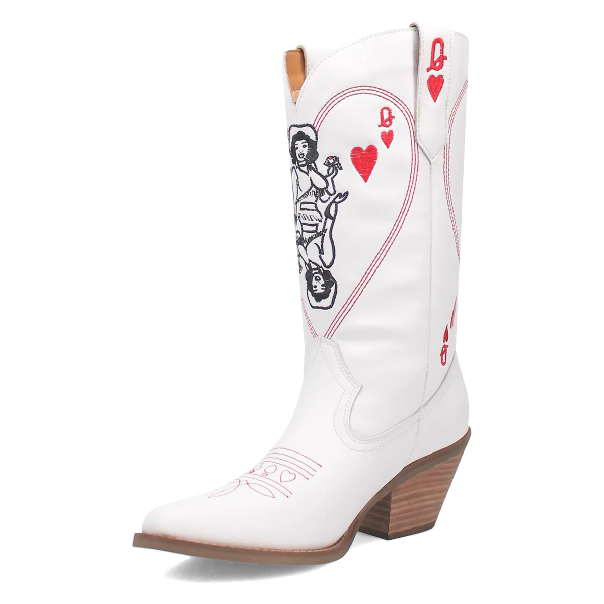 Dingo Queen A Hearts - Women's Leather Cowgirl Boots | Choose Black or White!