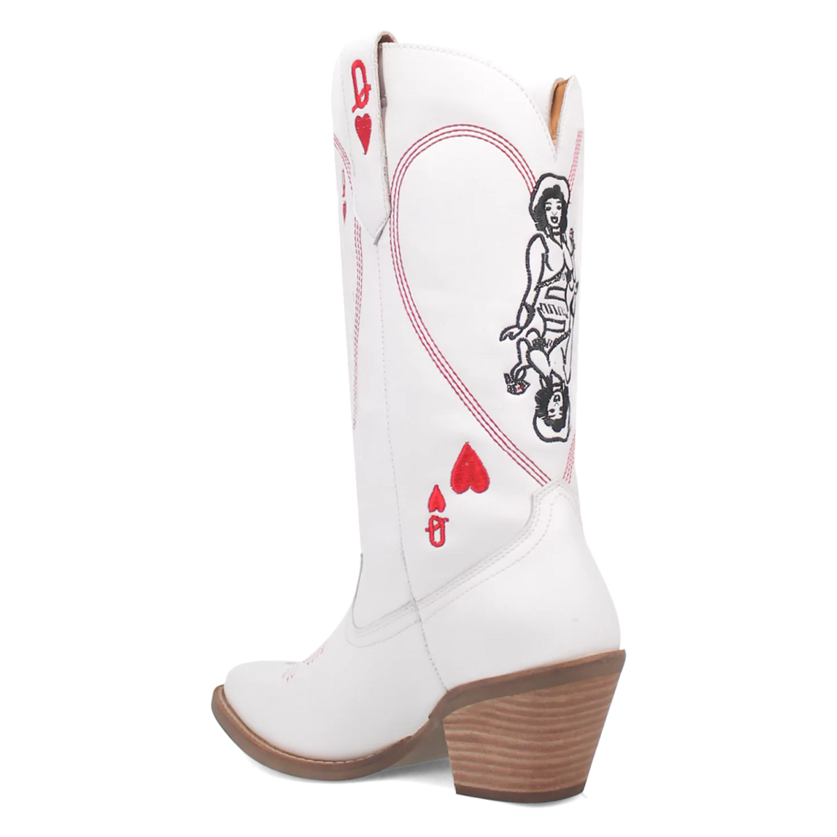 Dingo Queen A Hearts - Women's Leather Cowgirl Boots | Choose Black or White!