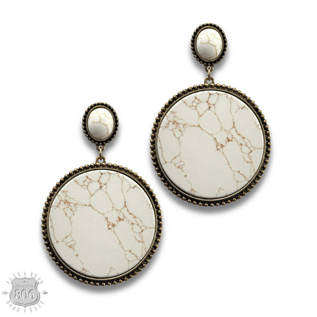 The Cedar Park Stone Disc Earrings - 2 Colors!