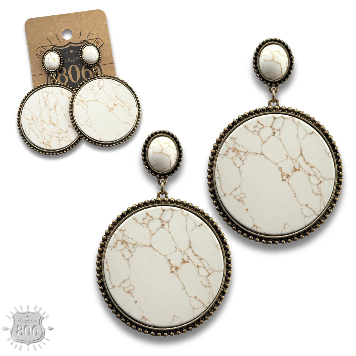 The Cedar Park Stone Disc Earrings - 2 Colors!