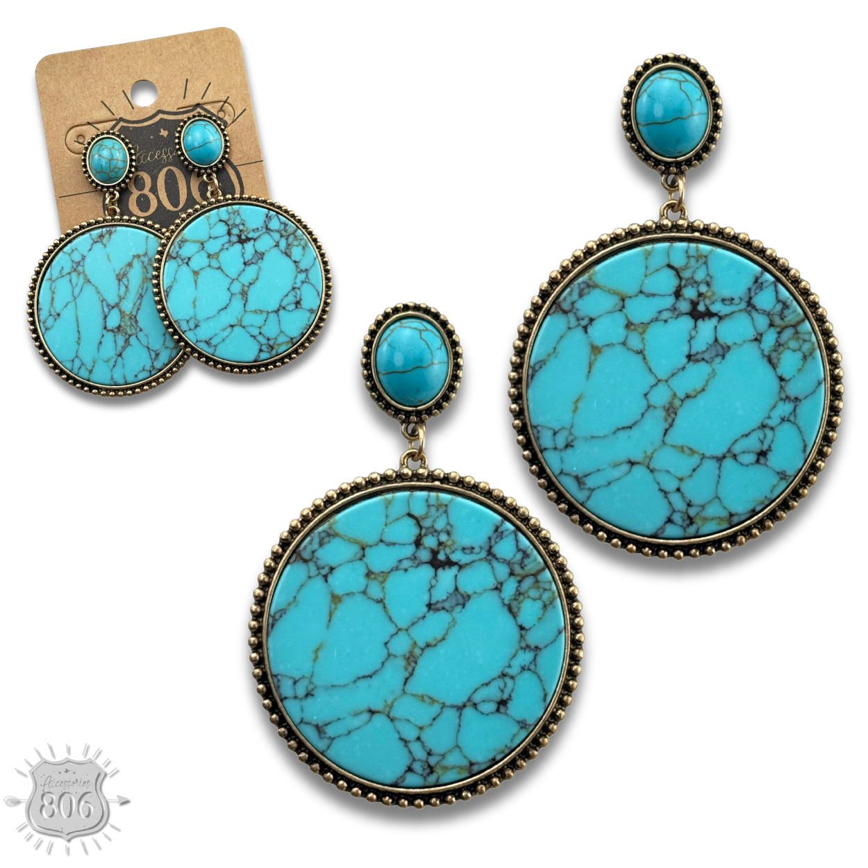The Cedar Park Stone Disc Earrings - 2 Colors!