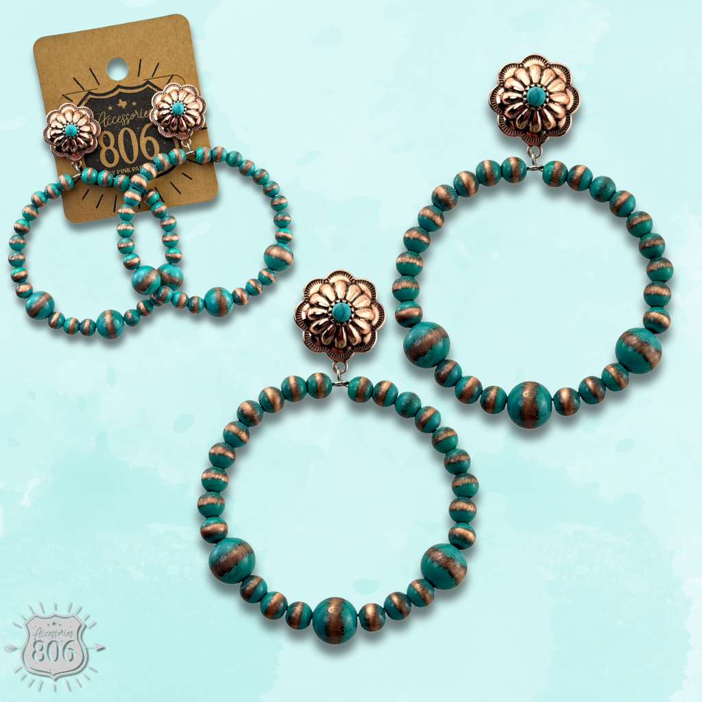 The Sugar Land Beaded Concho Earrings