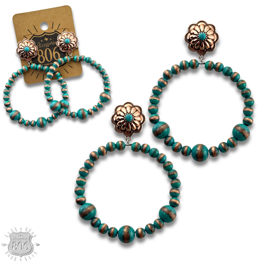 The Sugar Land Beaded Concho Earrings