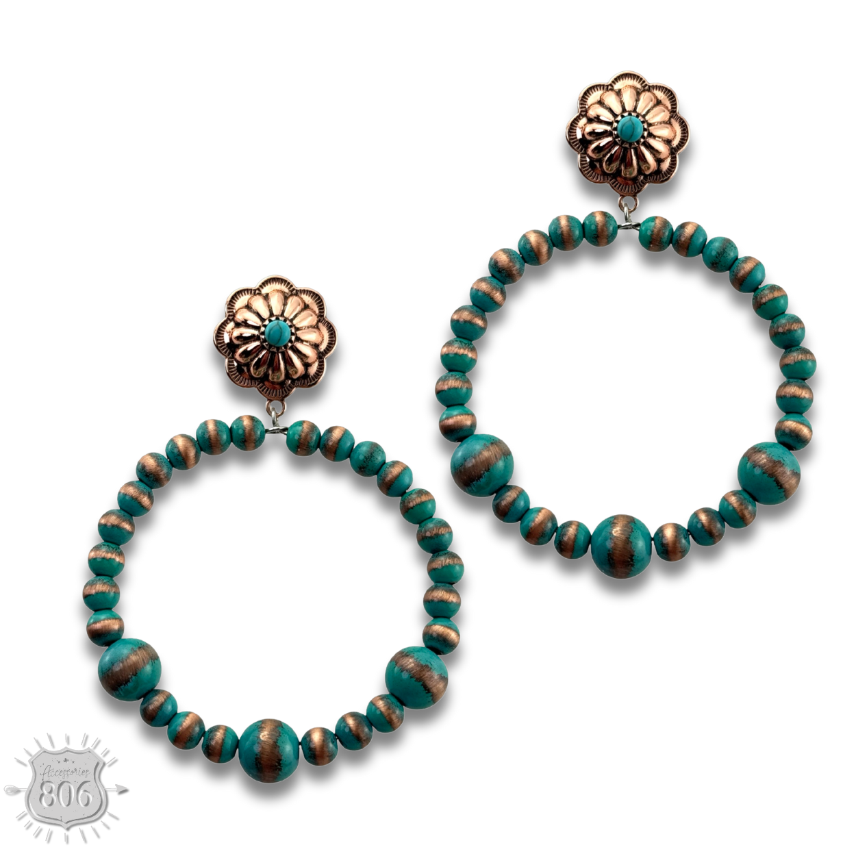 The Sugar Land Beaded Concho Earrings