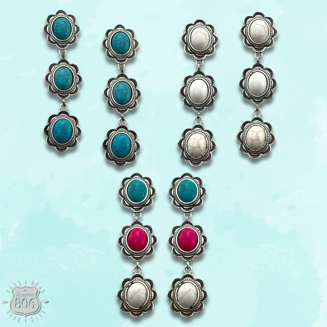The Great Falls Scalloped Concho Earrings - 3 Colors!