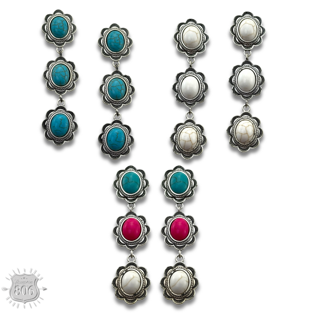The Great Falls Scalloped Concho Earrings - 3 Colors!