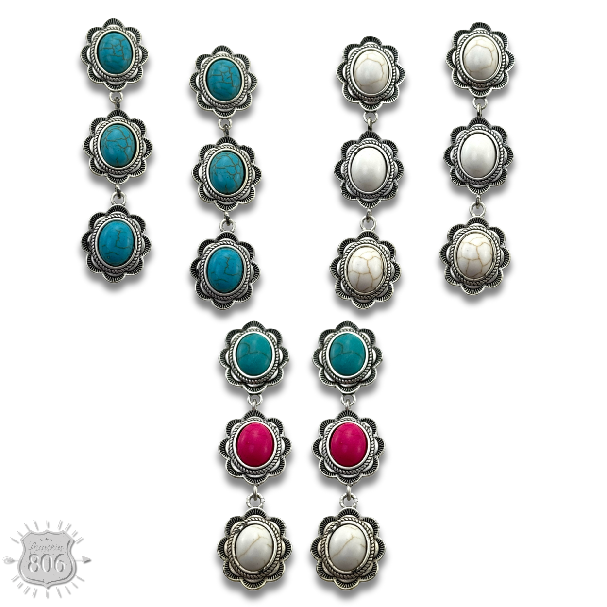The Great Falls Scalloped Concho Earrings - 3 Colors!