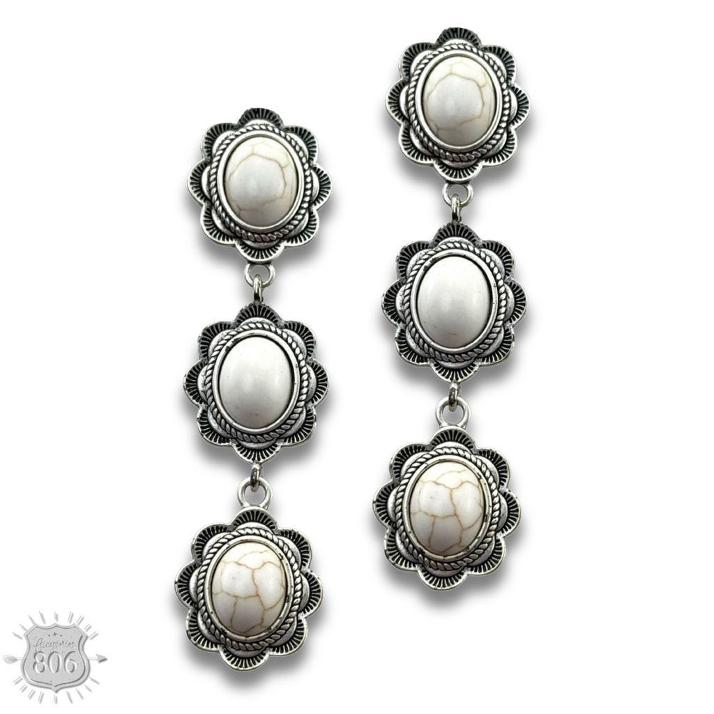 The Great Falls Scalloped Concho Earrings - 3 Colors!