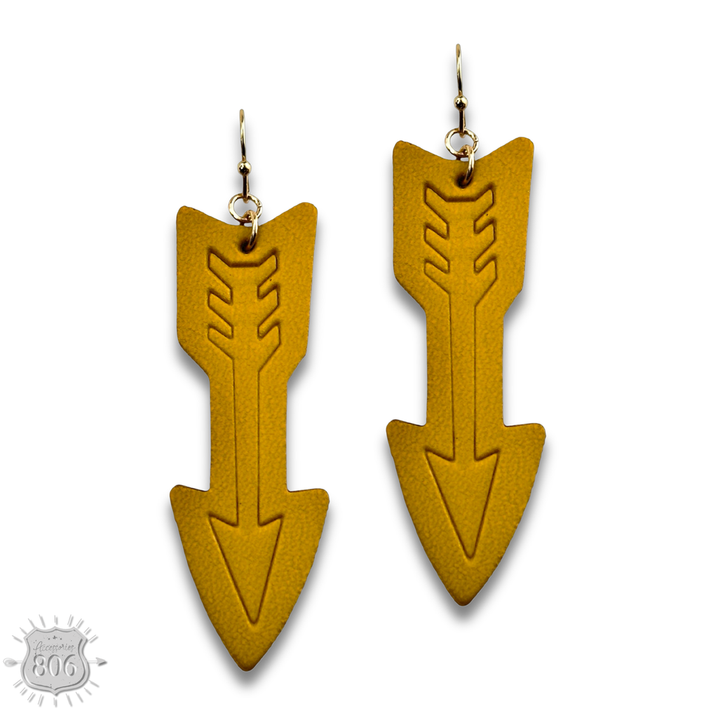 The Livingston Embossed Leather Arrow Earrings - 2 Colors!