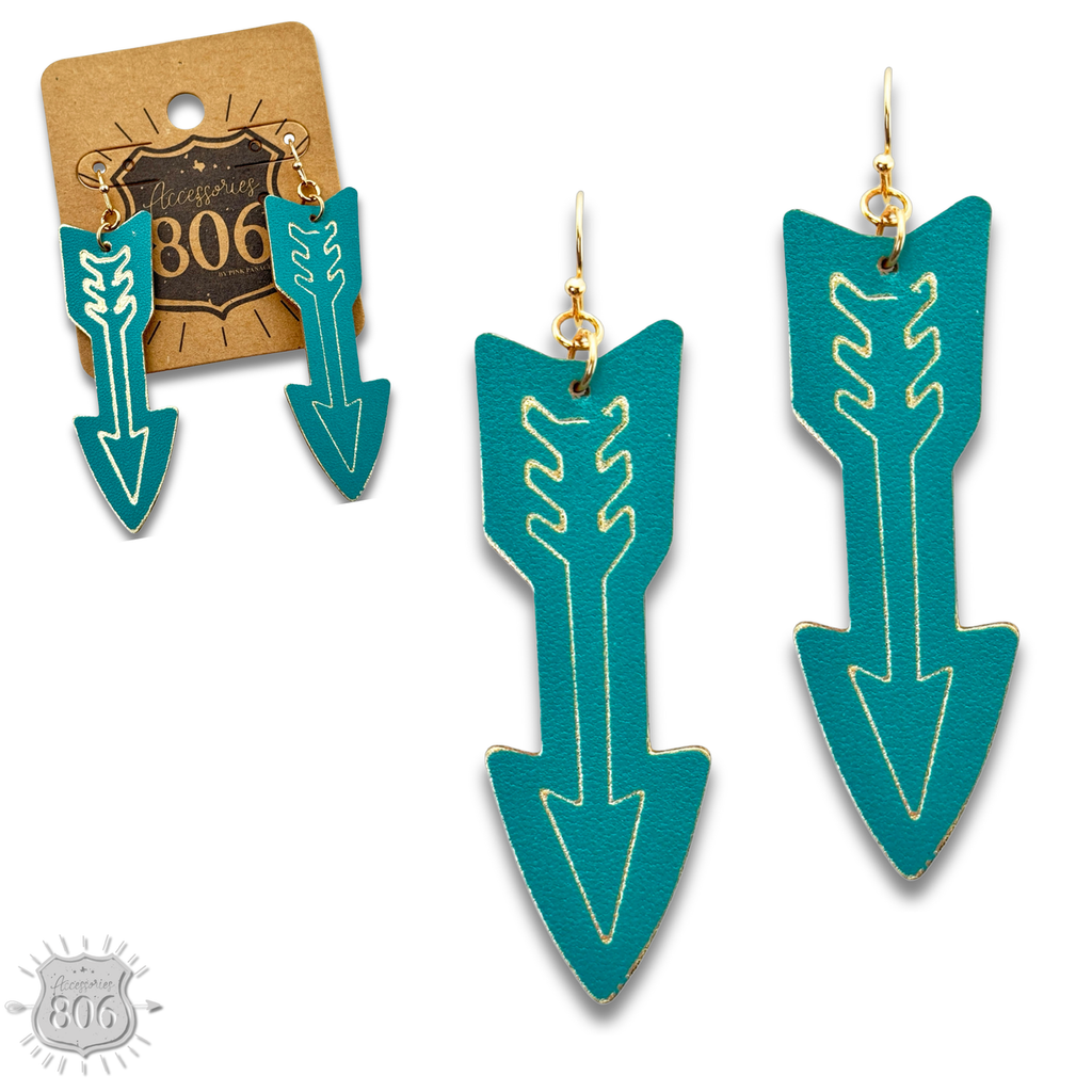 The Livingston Embossed Leather Arrow Earrings - 2 Colors!