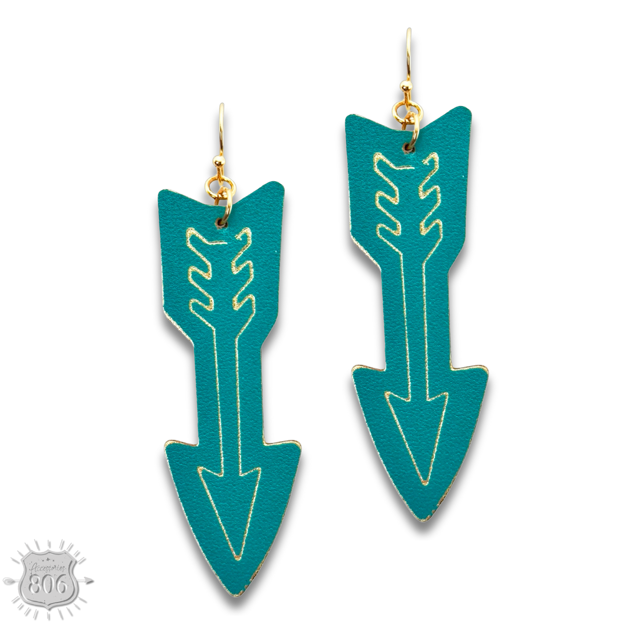 The Livingston Embossed Leather Arrow Earrings - 2 Colors!