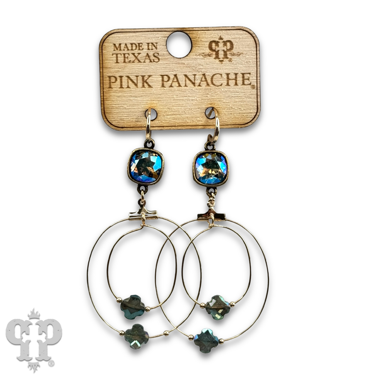 The Wheatland Double Circle Earring with Austrian Crystal - Pick your Color!