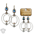 The Wheatland Double Circle Earring with Austrian Crystal - Pick your Color!
