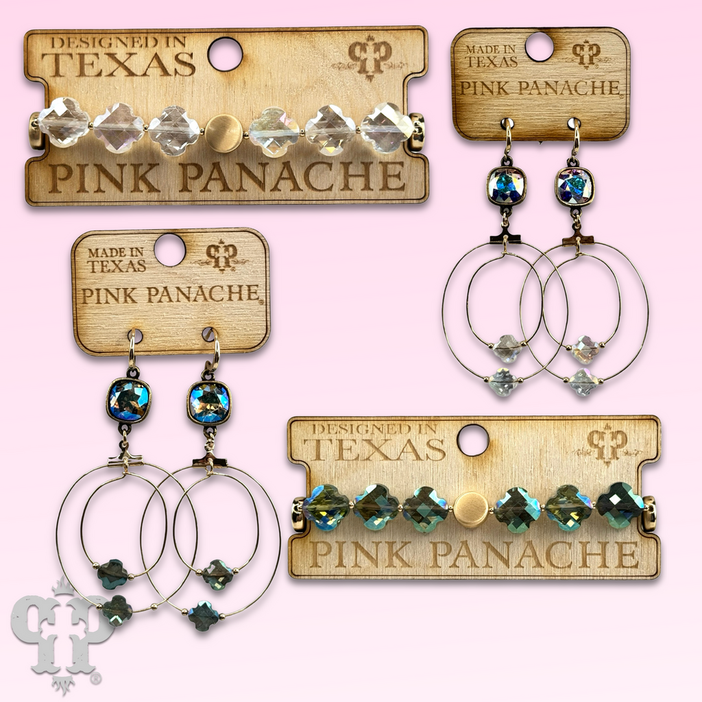 The Wheatland Double Circle Earring with Austrian Crystal - Pick your Color!