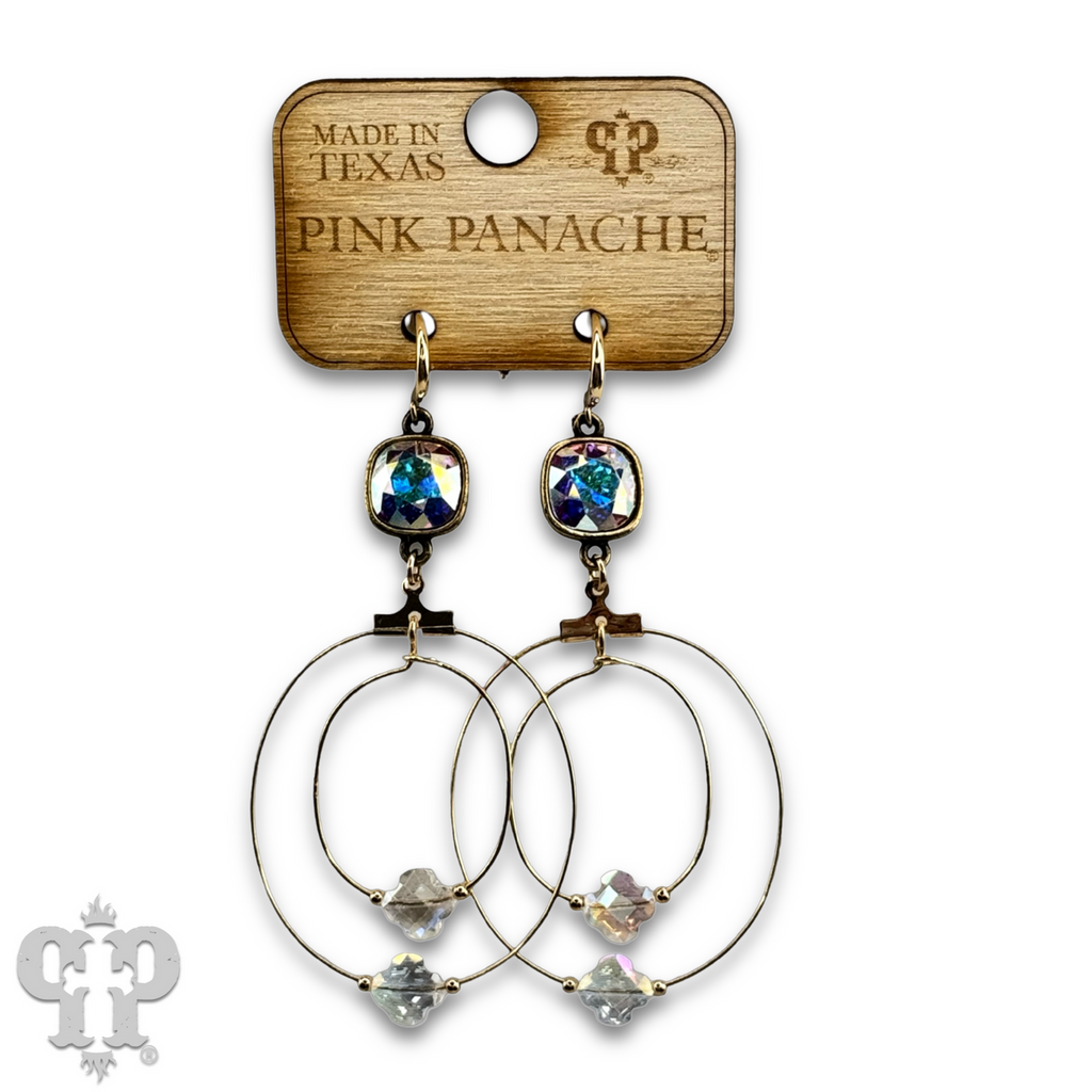The Wheatland Double Circle Earring with Austrian Crystal - Pick your Color!