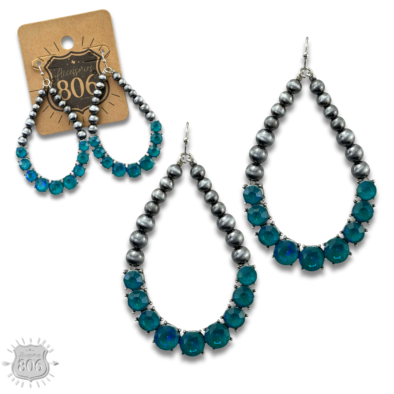 The Winona Rhinestone Teardrop Earrings - 4 Colors!